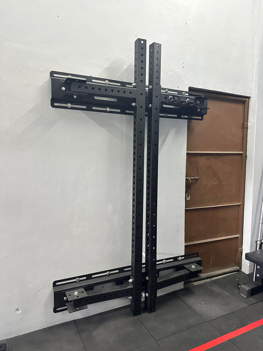 PlayHard Wall-Mounted Folding Power Rack w/ Stringers