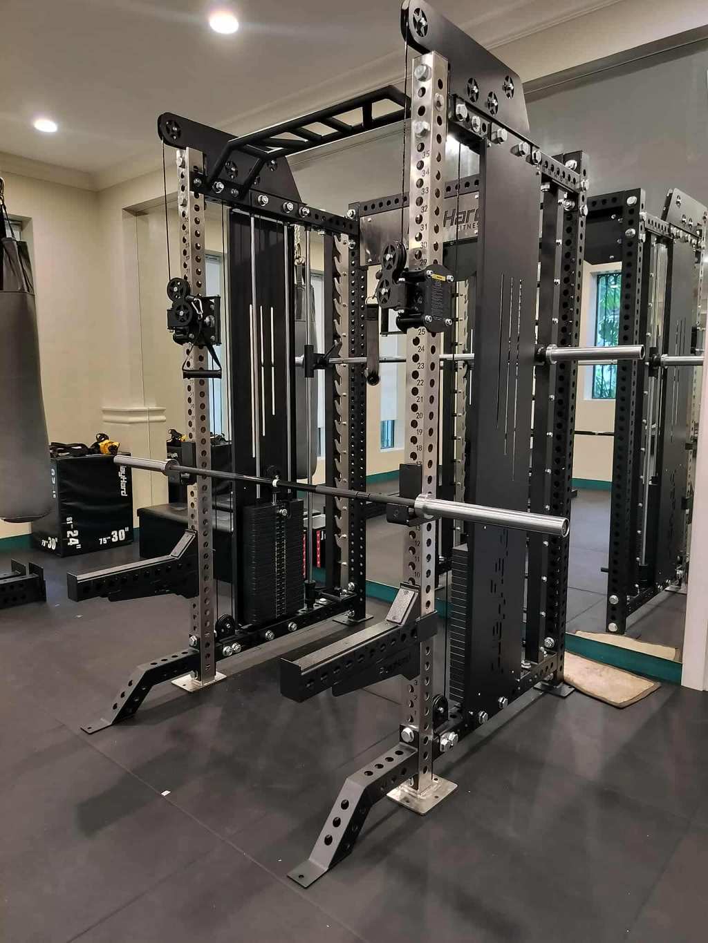 PlayHard Complete Functional Power Rack (Smith Machine and Cable System)