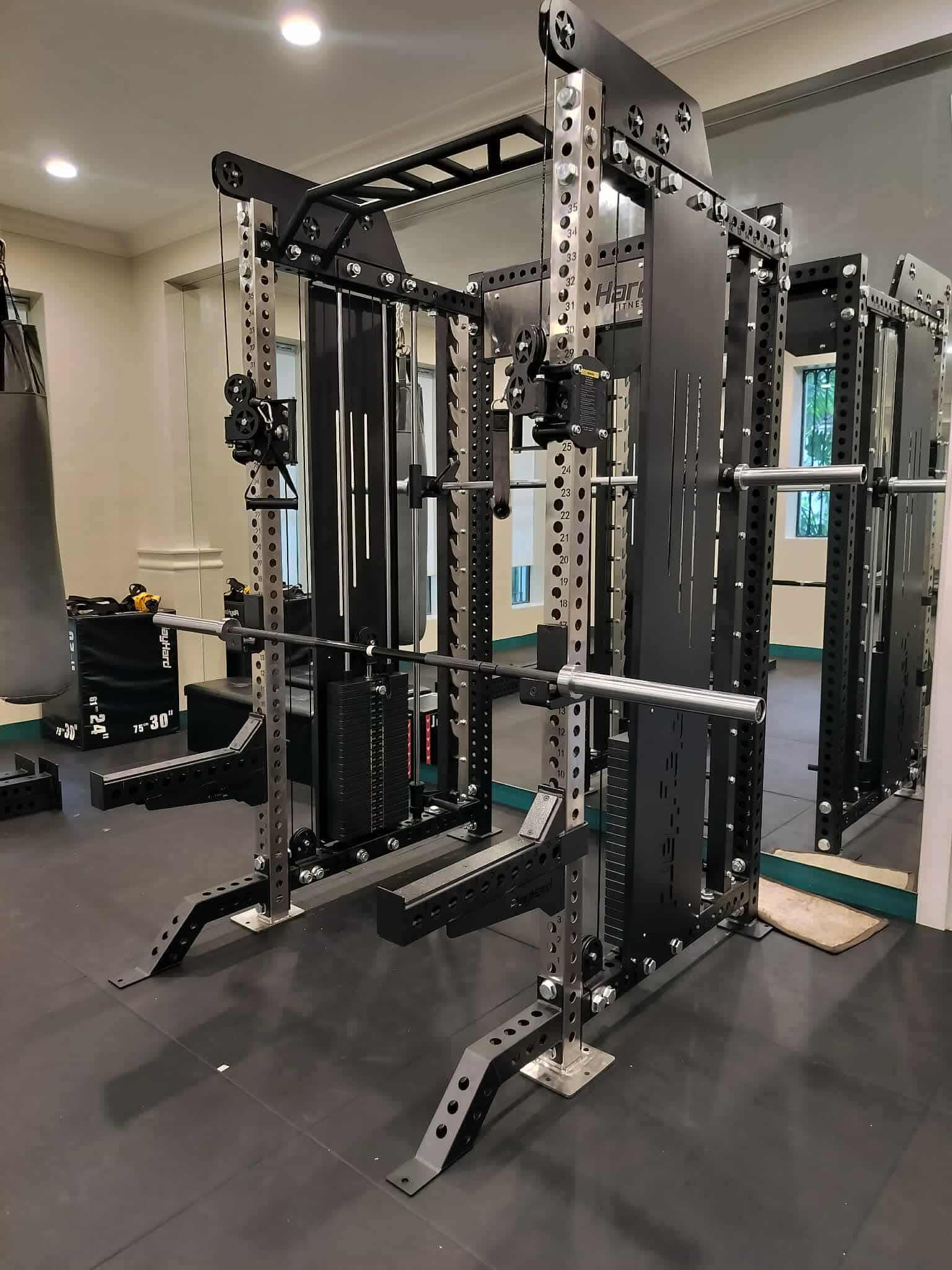 PlayHard Complete Functional Power Rack (Smith Machine and Cable System)