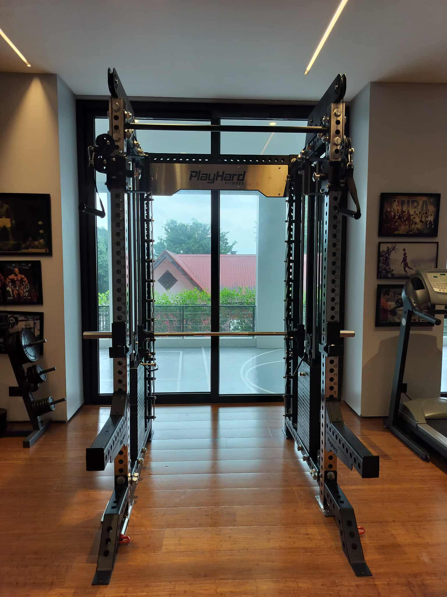PlayHard Complete Functional Power Rack (Smith Machine and Cable System)