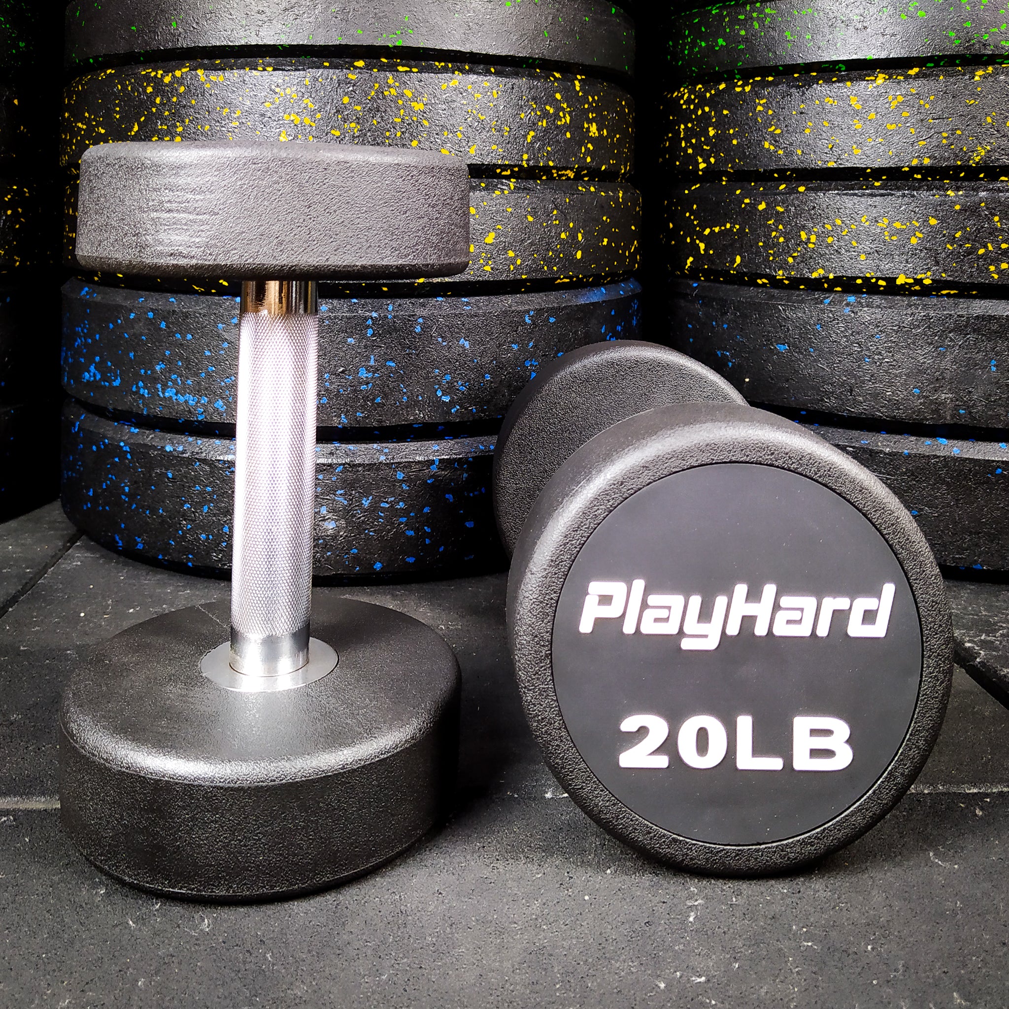 PlayHard Round Dumbbells 5 LBS to 50 LBS (PAIR)