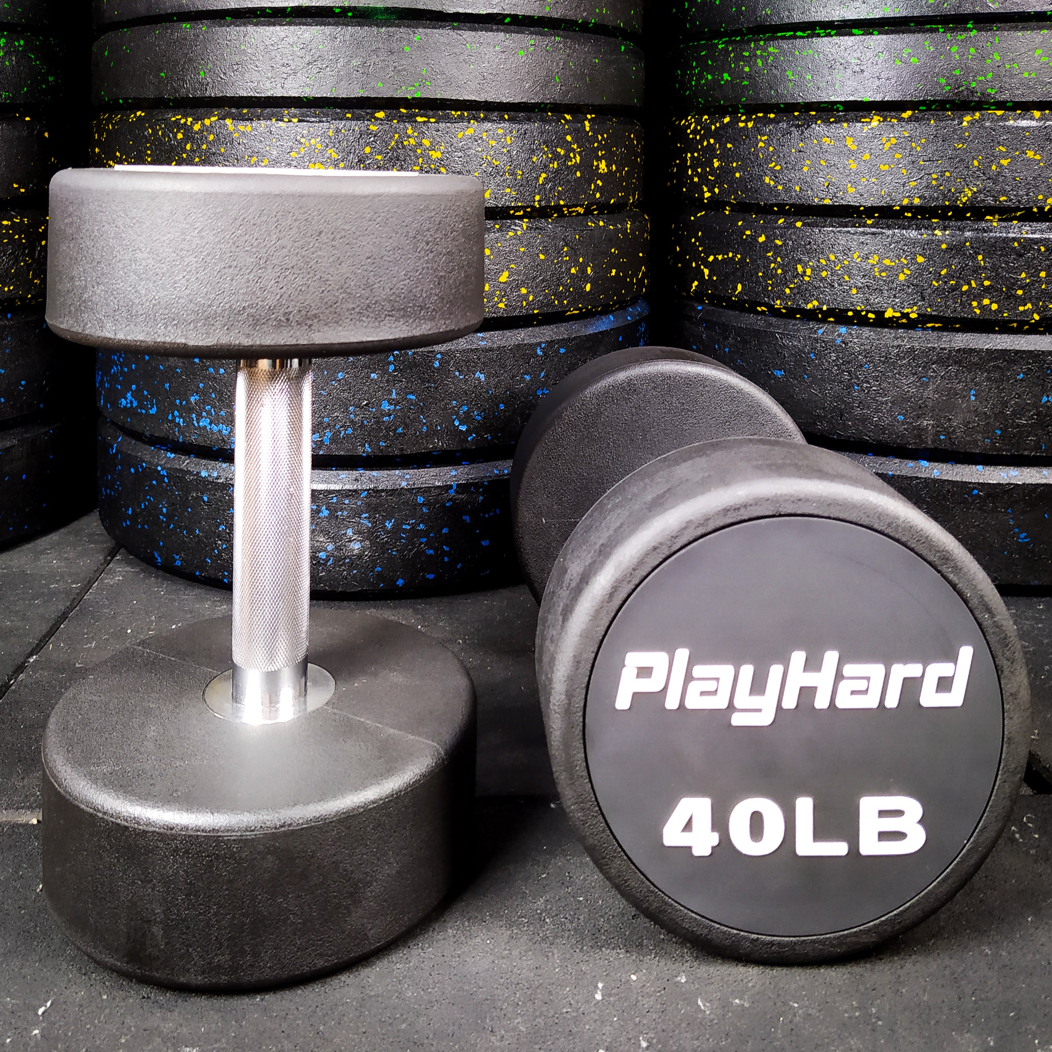 PlayHard Round Dumbbells 5 LBS to 50 LBS (PAIR)